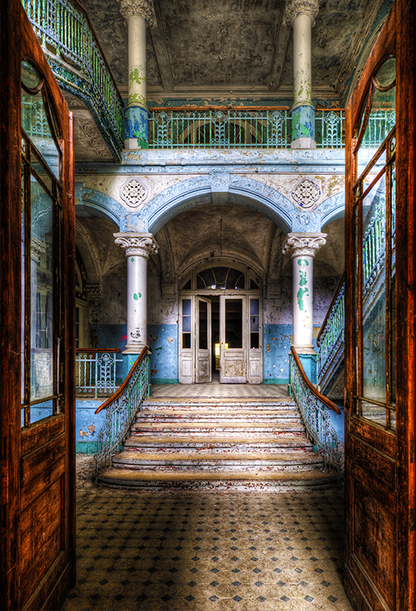 Toile de fond de l'ancien hôpital abandonné pour la séance photo SBH0455