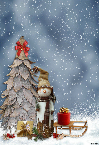 Toile de fond décors d'arbre de Noël de flocon de neige pour les photos