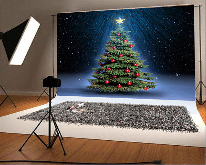 Toile de fond de ciel bleu nuit de Noël décors de photographie