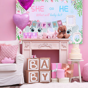 Toile de fond d'éléphant de dessin animé pour le bébé