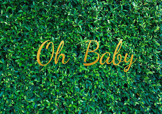 Toile de fond de photographie de feuilles vertes fraîches pour anniversaire de bébé