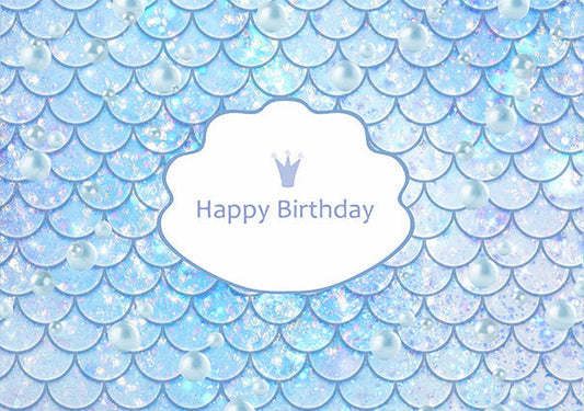 Toile de fond de photographie bleu sirène pour la fête d'anniversaire