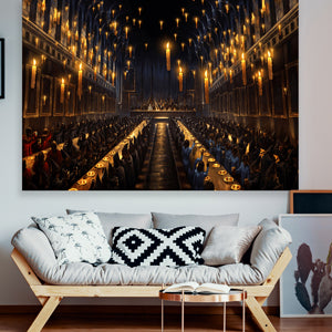 Toile de fond de Harry Potter église poudlard salle à manger bougies architecture