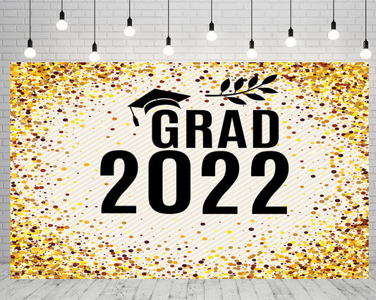 Toile de fond de célébration de remise des diplômes en or 2022 de photographie TKH1846