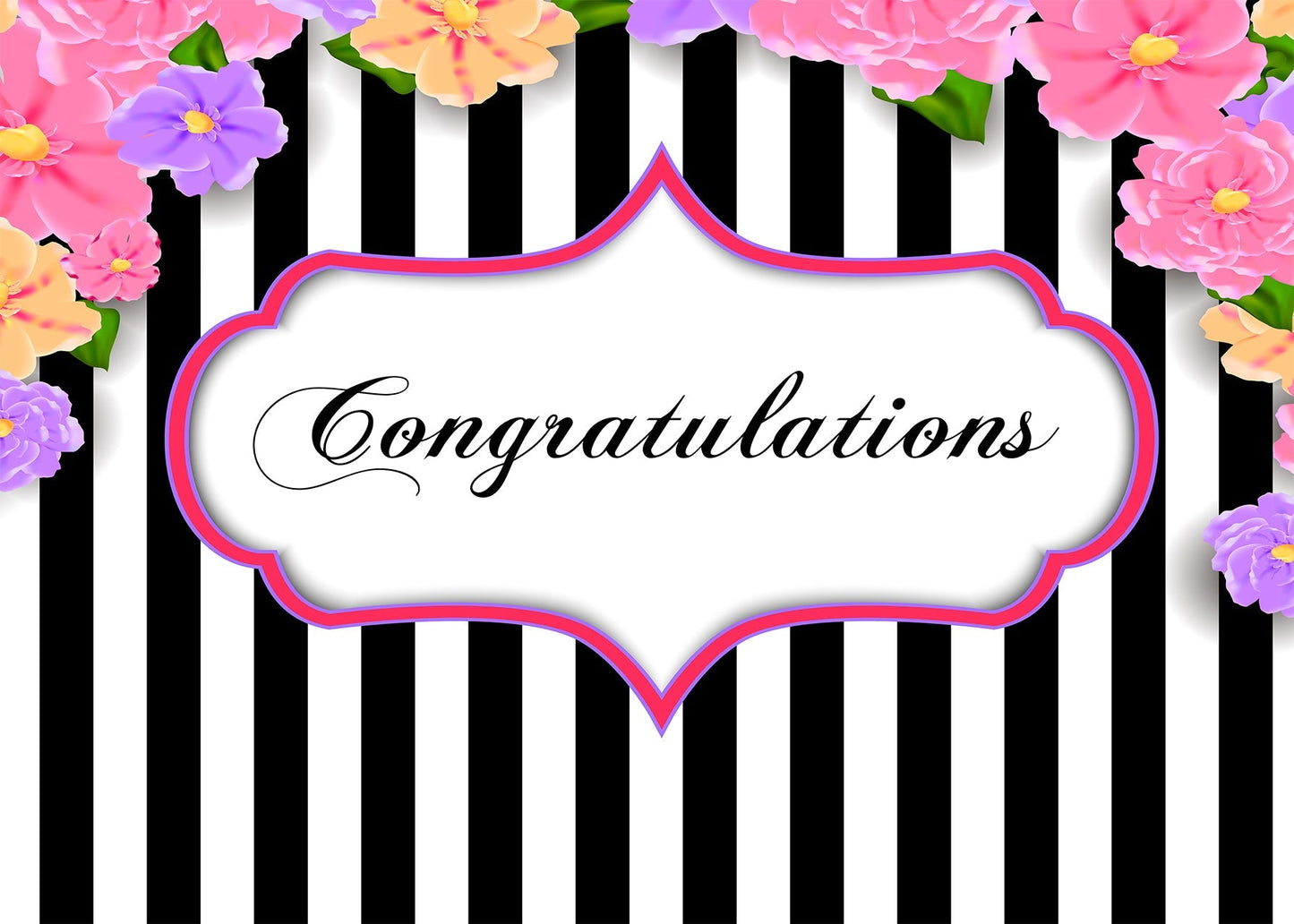 Toile de fond de célébration de remise des diplômes à rayures noires et blanches TKH1847