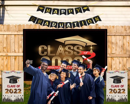 Toile de fond de fête de remise des diplômes marron 2022 de photographie TKH1851