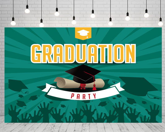 Toile de fond vert graduation félicitations classee de 2022 photographie fond photo studio TKH1857