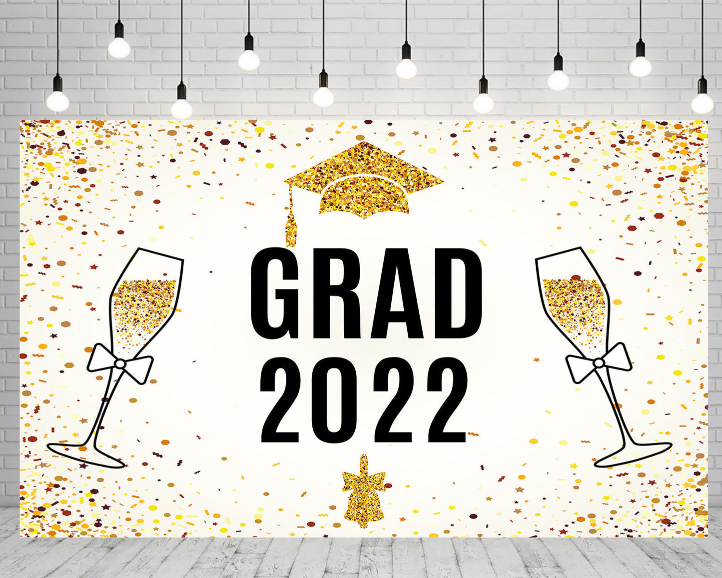 Toile de fond de fête de remise des diplômes champagne 2022 pour les décorations photographie TKH1862