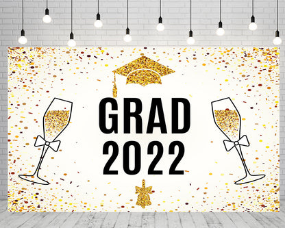 Toile de fond de fête de remise des diplômes champagne 2022 pour les décorations photographie TKH1862