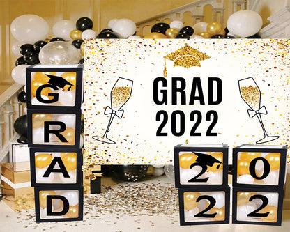 Toile de fond de fête de remise des diplômes champagne 2022 pour les décorations photographie TKH1862