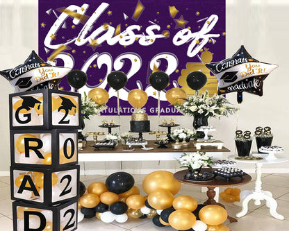 Toile de fond de graduation violette classee de 2022 fond de photographie TKH1868