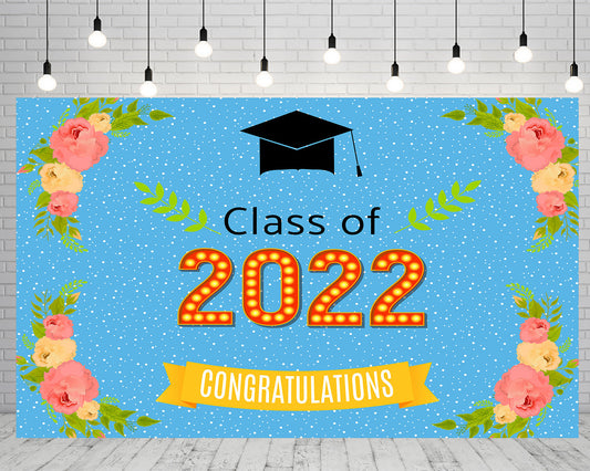 Toile de fond bleu graduation photo collège graduation photo classee de 2022 TKH1870