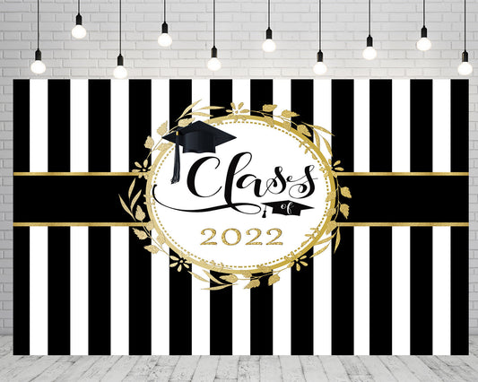 Toile de fond de fête rayé de remise des diplômes pour les décorations de photographie TKH1880