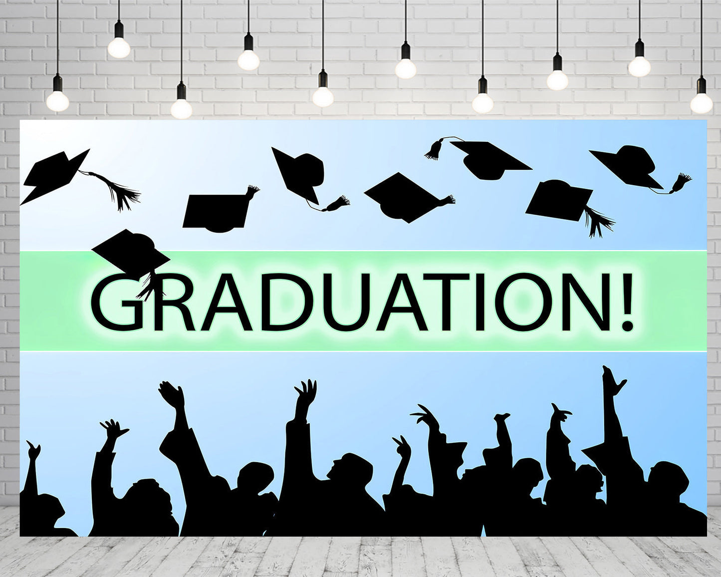 Toile de fond de graduation bleu ciel tableau noir décoration lycée fond de collège pour la photographie TKH1882