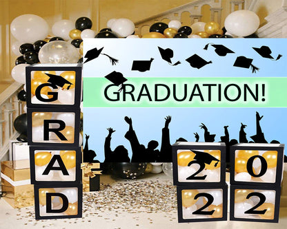 Toile de fond de graduation bleu ciel tableau noir décoration lycée fond de collège pour la photographie TKH1882