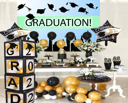 Toile de fond de graduation bleu ciel tableau noir décoration lycée fond de collège pour la photographie TKH1882