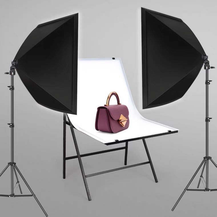 2 pièces Boîte à lumière de photographie Kit d'éclairage doux 20''x28'' avec sac de transport