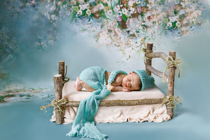 Toile de fond de portrait floral mariage bébé nouveau-né pour la photo studio